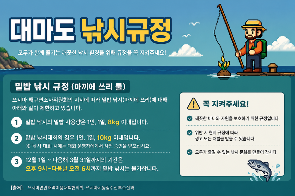 대마도 낚시 규정과 현지 낚시 여행 모습