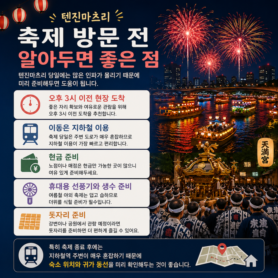 텐진마츠리 방문 전에 준비할 여행용품