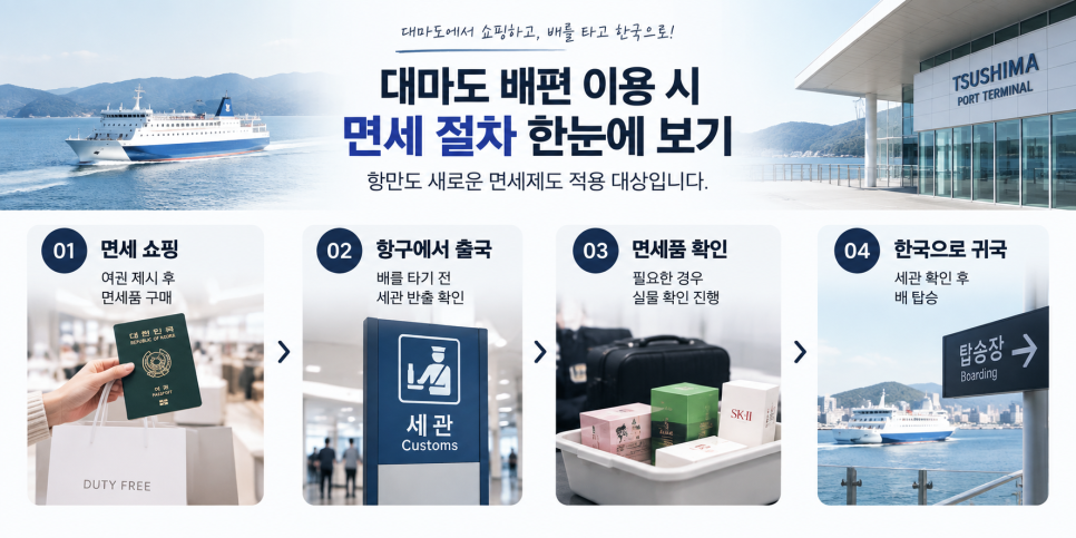 대마도 여행객이 확인해야 할 항만 출국 면세 절차