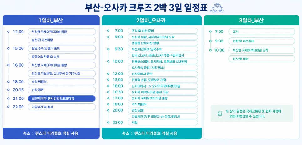 오사카 국제여객터미널에 도착하는 크루즈 여행