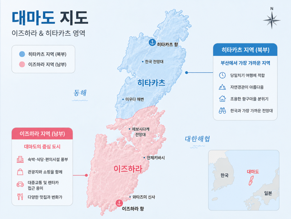 대마도 남부 이즈하라의 지역 모습
