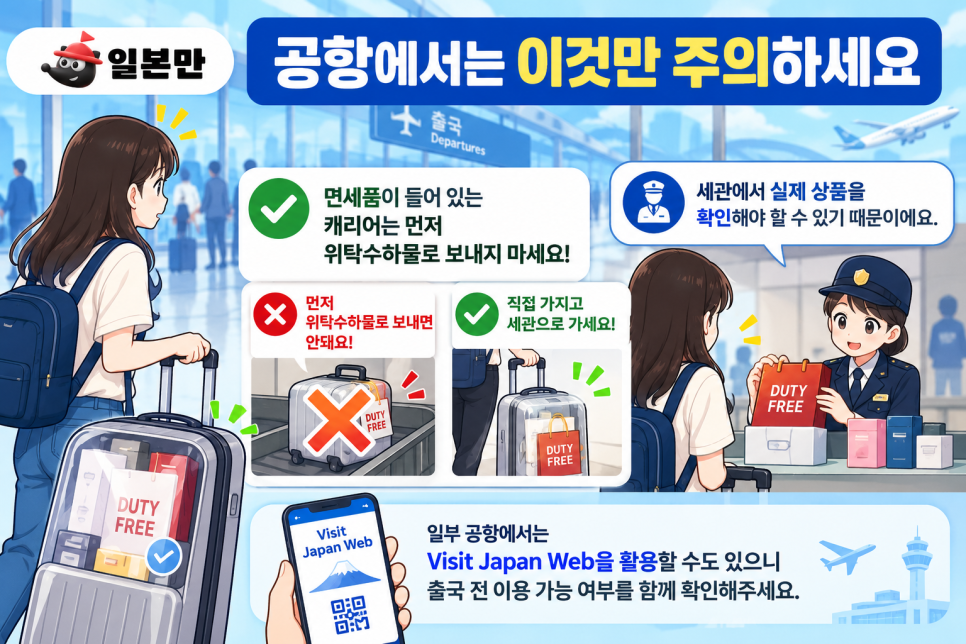 출국 시 면세품 반출 확인 전 수하물 처리 주의사항