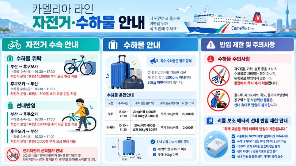 뉴카멜리아호 예약 전 확인사항